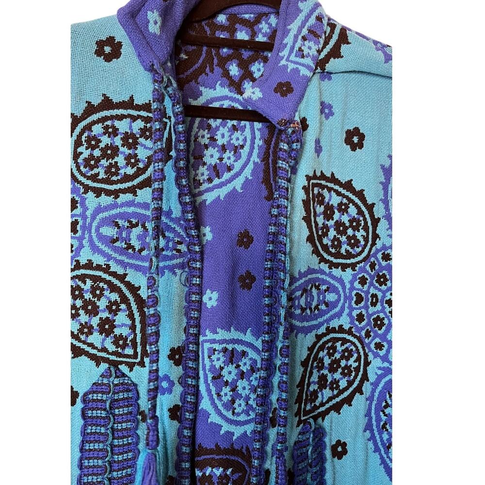 #1010 24WM | Arvi Vintage Tapestry Poncho Cape Shawl  One Size - Picture 5 of 9